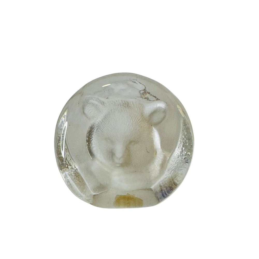 Vintage Koala Bear Paperweight Crystal Lead Glass Desk Decor Clear Animal Lovers